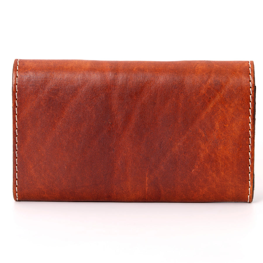 American Darling Western Leather Wallet Hand Tooled Floral Carved Turquoise Stone Genuine Vegetable Tanned Leather 4in x 8in