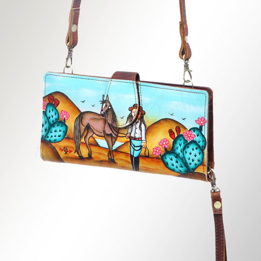 American Darling ADBGM113HR21 Wallet Genuine Leather women bag western by Hilason – Cowboy and equestrian accessories
