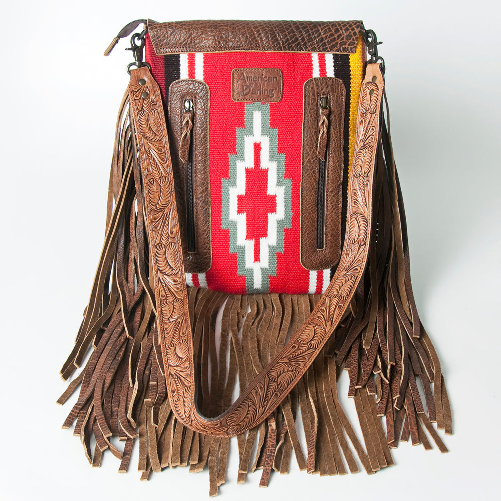 American Darling Large Crossbody Saddle Blanket Genuine Leather Western Women Bag Handbag Purse | Travel Bags College Casual