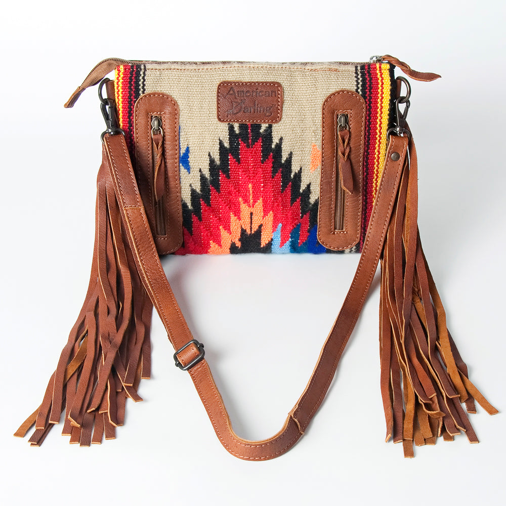 American Darling Cross Body Hand Tooled Saddle Blanket Genuine Leather Western Women Bag Handbag Purse | Crossbody for Cute