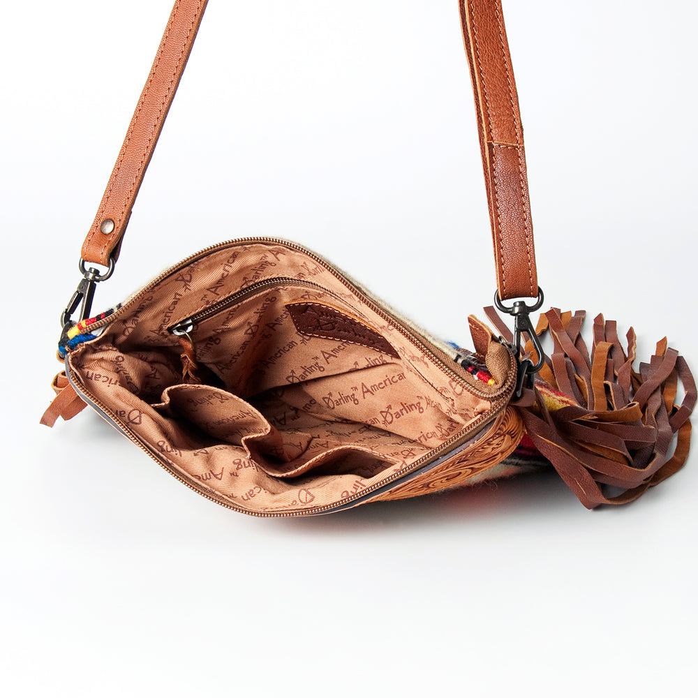 American Darling Cross Body Hand Tooled Saddle Blanket Genuine Leather Western Women Bag Handbag Purse | Crossbody for Cute