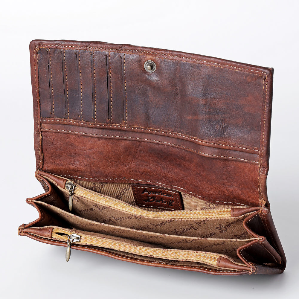 American Darling Wallet Hand Tooled Genuine Leather Western Women Bag | Handbag Purse Wristlet Travel Clutch