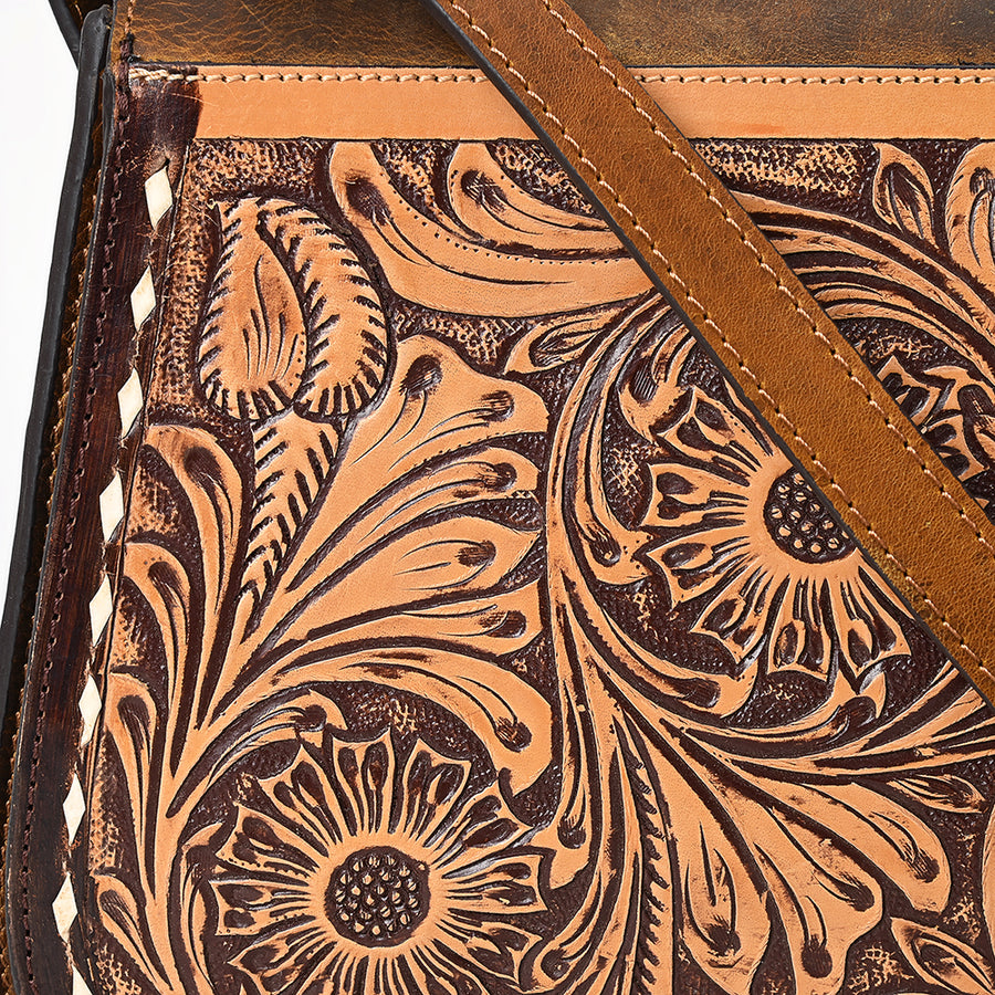 American Darling Cross Body hand tooled Full Grain Genuine Leather Western Women Bag Handbag Purse | Crossbody for Cute