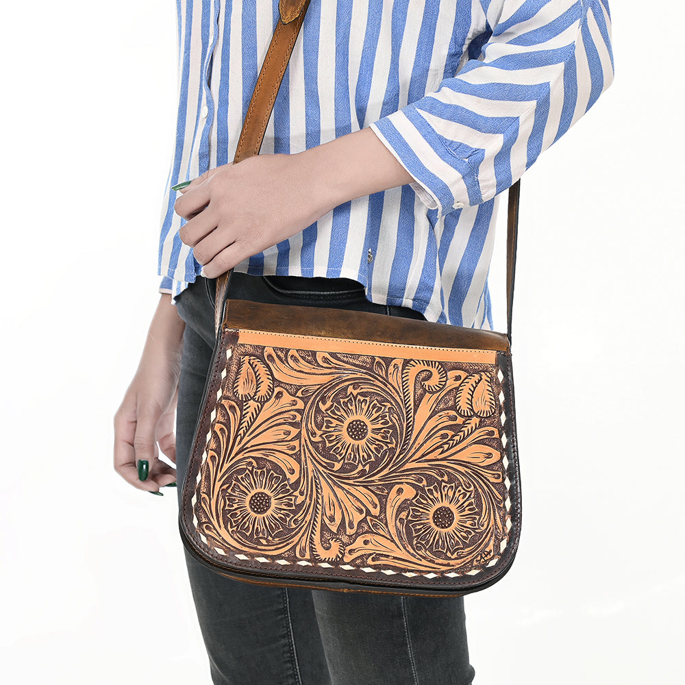 American Darling Cross Body hand tooled Full Grain Genuine Leather Western Women Bag Handbag Purse | Crossbody for Cute