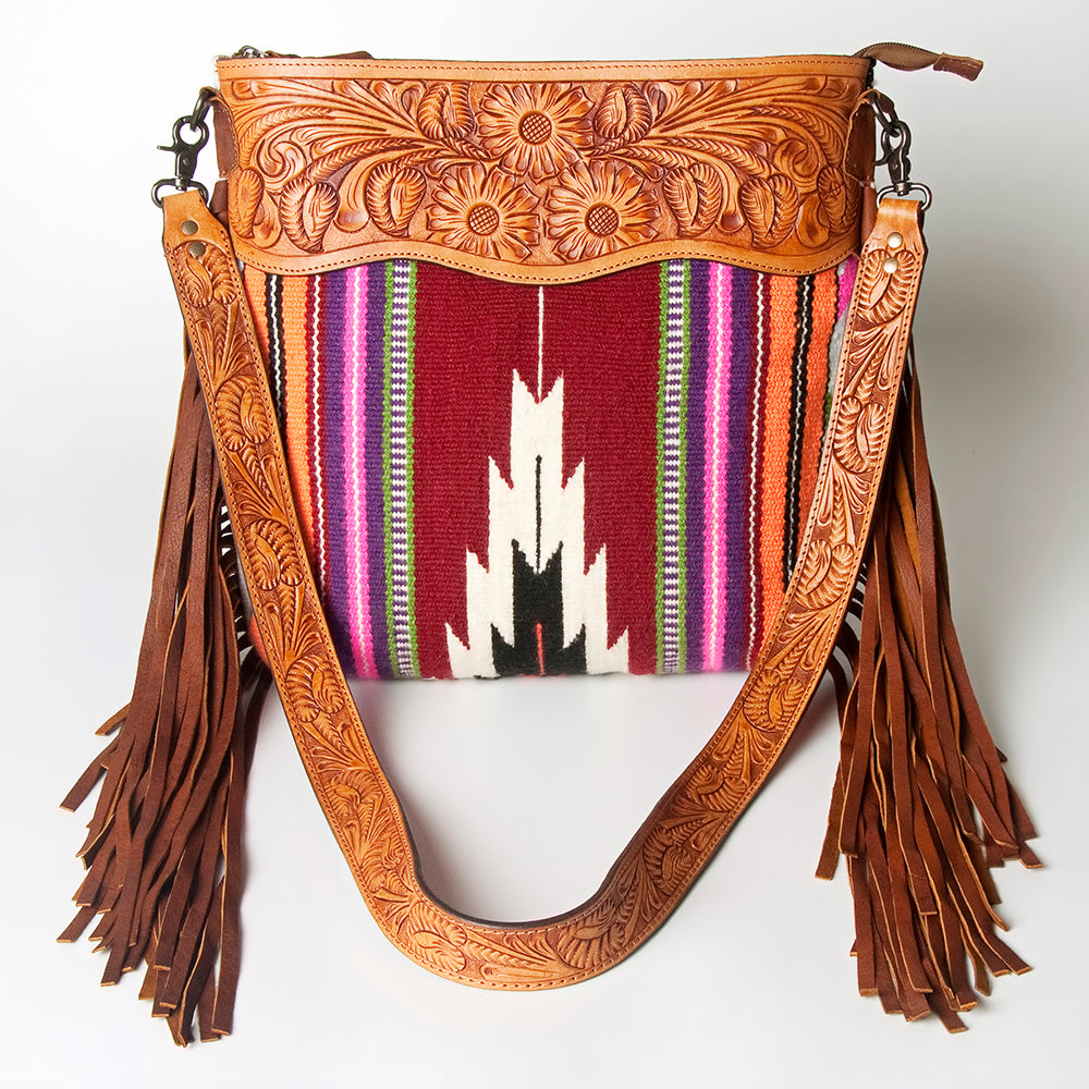 American Darling Signature Crossbody Hand Tooled Saddle Blanket Genuine Leather Women Bag Western Handbag Purse