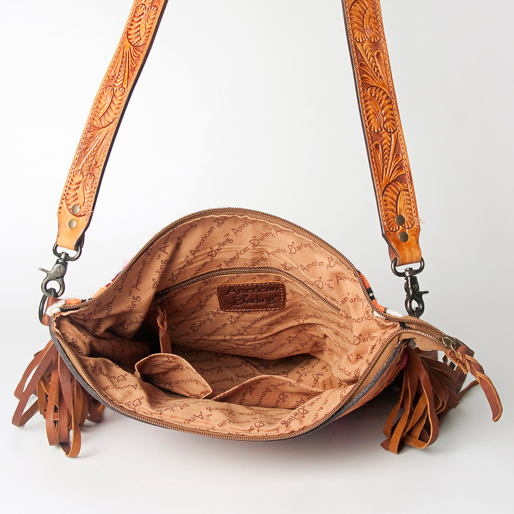 American Darling Signature Crossbody Hand Tooled Saddle Blanket Genuine Leather Women Bag Western Handbag Purse