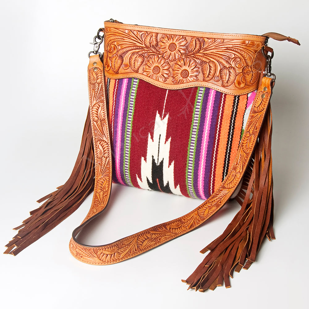 American Darling Signature Crossbody Hand Tooled Saddle Blanket Genuine Leather Women Bag Western Handbag Purse