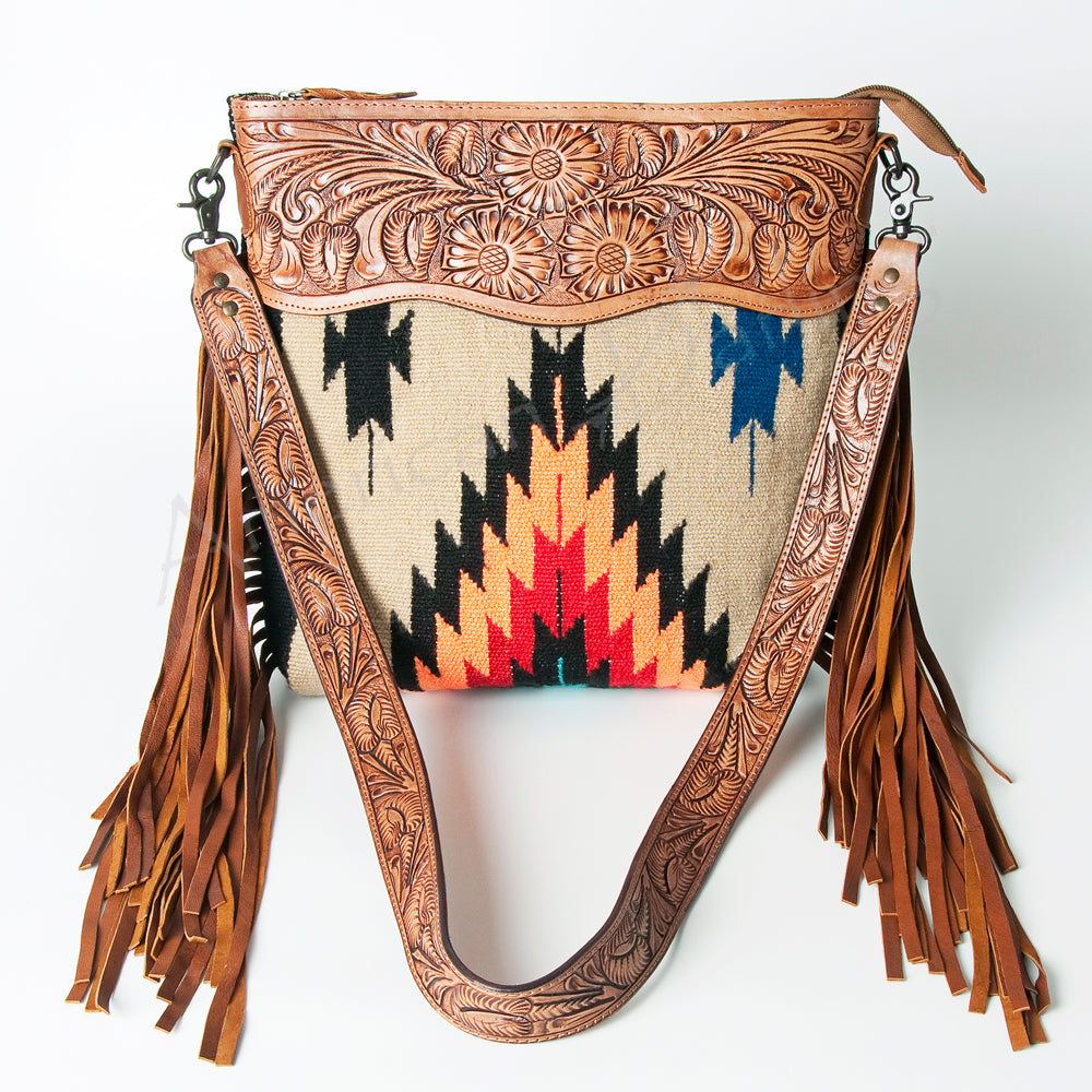 American Darling Signature Crossbody Hand Tooled Saddle Blanket Genuine Leather Women Bag Western Handbag Purse