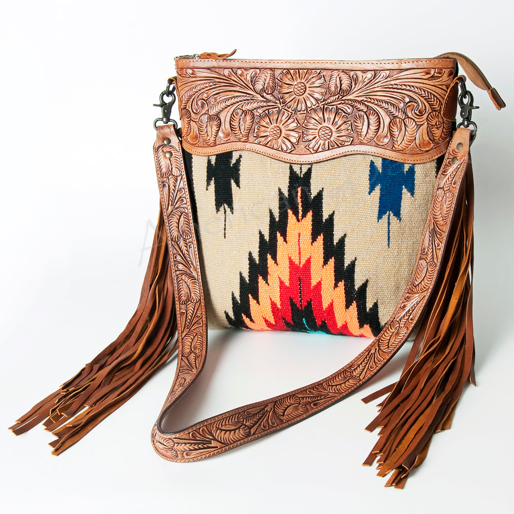 American Darling Signature Crossbody Hand Tooled Saddle Blanket Genuine Leather Women Bag Western Handbag Purse