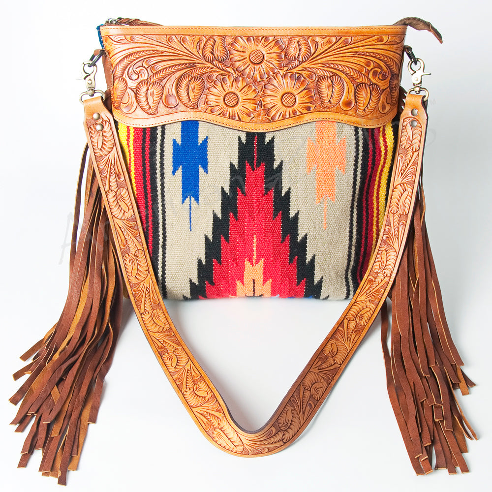 American Darling Signature Crossbody Hand Tooled Saddle Blanket Genuine Leather Women Bag Western Handbag Purse