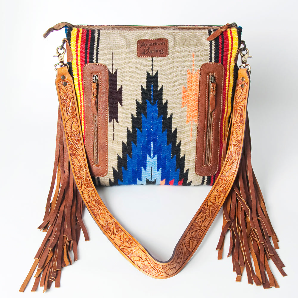 American Darling Signature Crossbody Hand Tooled Saddle Blanket Genuine Leather Women Bag Western Handbag Purse