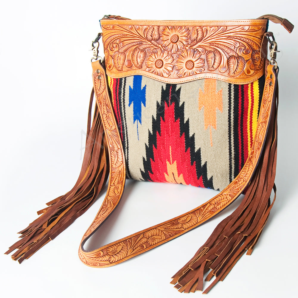 American Darling Signature Crossbody Hand Tooled Saddle Blanket Genuine Leather Women Bag Western Handbag Purse