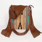 American Darling Cross Body Saddle Blanket Fabric Leather Western Women Bag Handbag Purse Crossbody Travel Bags College