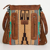 American Darling Cross Body Saddle Blanket Fabric Leather Western Women Bag Handbag Purse Crossbody Travel Bags College