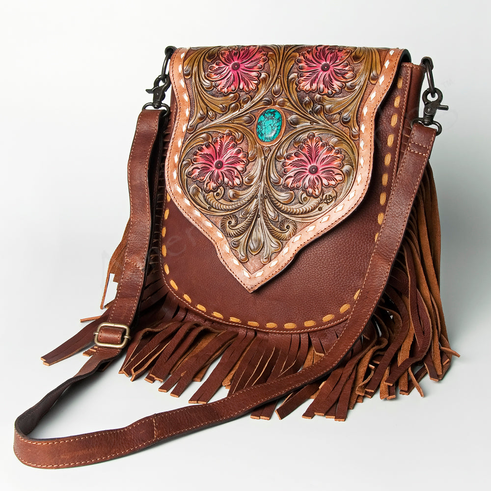 American Darling  Messenger Hand Tooled Genuine Leather Women Bag Western Handbag Purse