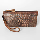 American Darling ADBG765 Wristlet Crocodile Embossed Genuine Leather Women Bag Western Handbag Purse