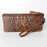 American Darling ADBG765 Wristlet Crocodile Embossed Genuine Leather Women Bag Western Handbag Purse