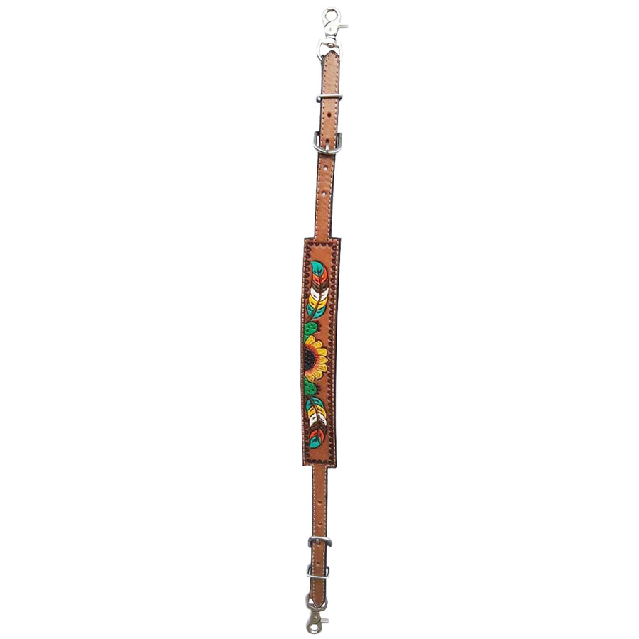 HILASON Western Horse Sunflower Cactus Headstall Breast Collar Wither American Leather Tack Set