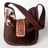American Darling ADBGZ486 Hobo Hand Tooled Hair-On Genuine Leather Women Bag Western Handbag Purse
