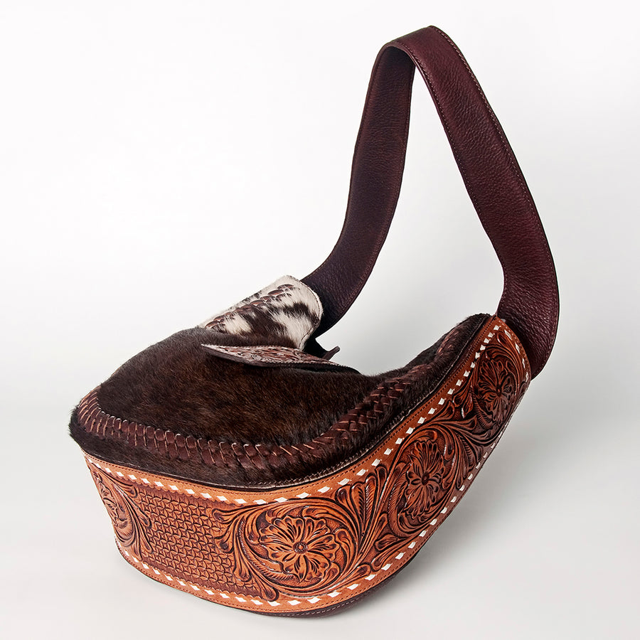 American Darling Hobo Hand Tooled Hair On Genuine Leather Western Women Bag | Handbag Purse Bags for Cute