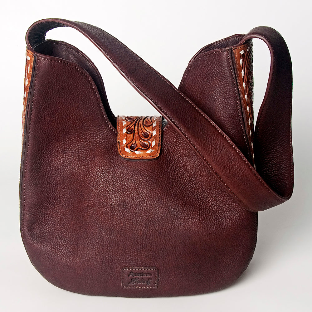 American Darling ADBGZ486 Hobo Hand Tooled Hair-On Genuine Leather Women Bag Western Handbag Purse