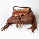 American Darling Messenger Hand Tooled Hair On Genuine Leather Western Women Bag Handbag Purse |