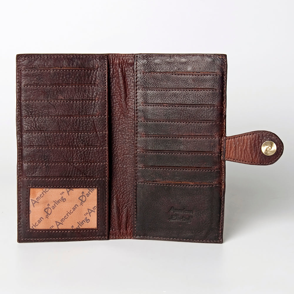 American Darling Wallet Hand Tooled Genuine Leather Western Women Bag | Handbag Purse Wristlet Travel Clutch