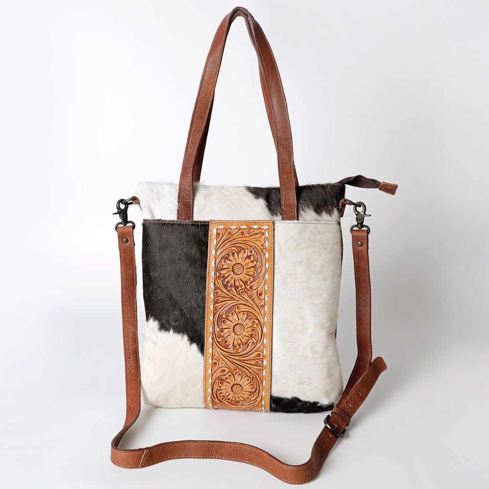 American Darling Tote Hand Tooled Hair-On Genuine Leather women bag western handbag purse