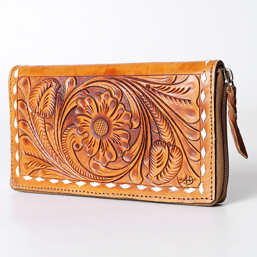 American Darling Wallet Hand Tooled Genuine Leather women bag western handbag purse - Uhorse