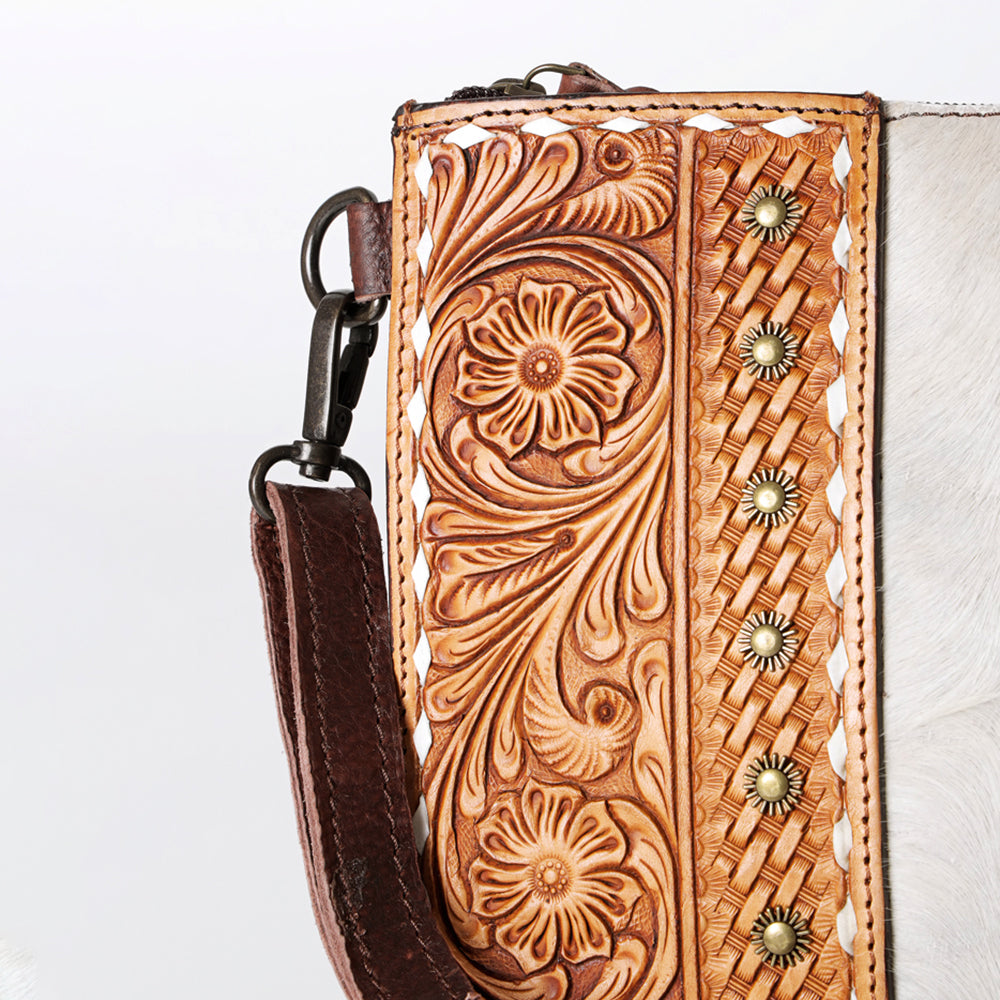 American Darling Crossbody Hand Tooled Hair-On Genuine Leather Women Bag Western Handbag Purse