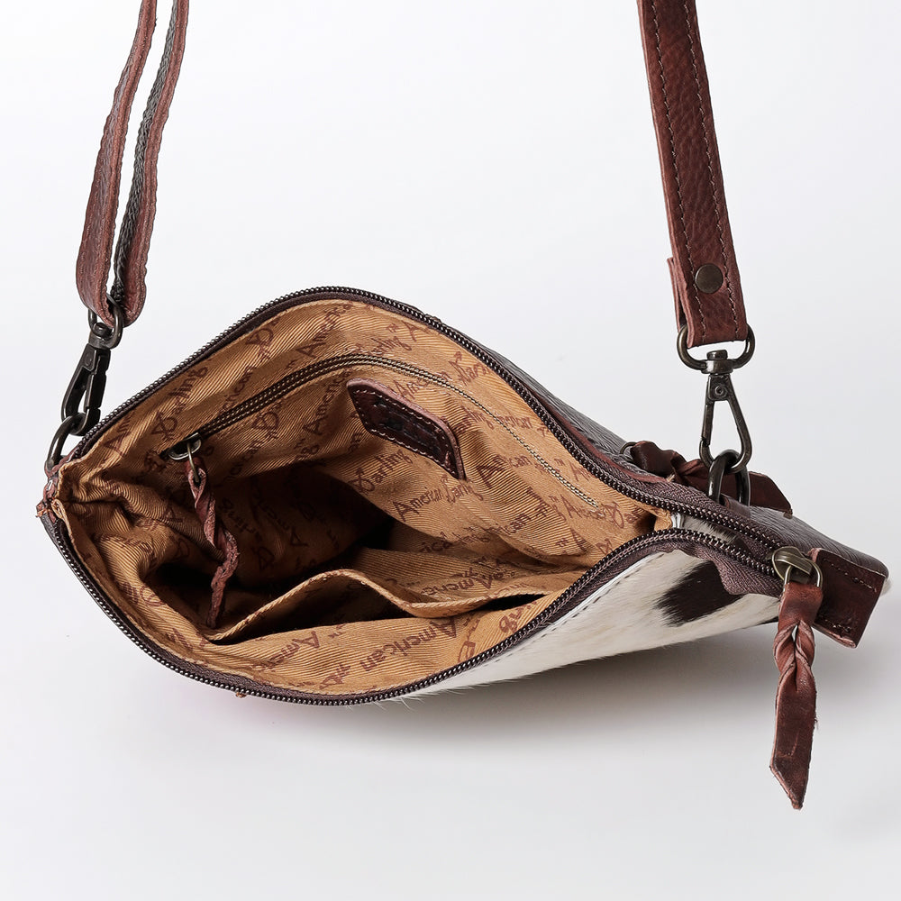 American Darling Crossbody Hand Tooled Hair-On Genuine Leather Women Bag Western Handbag Purse