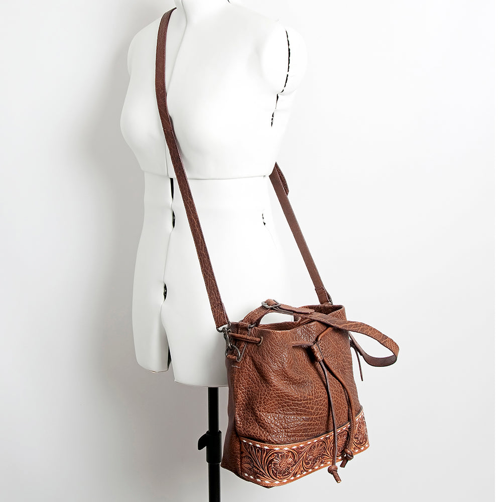 American Darling Bucket Hand Tooled Genuine Leather women bag western handbag purse