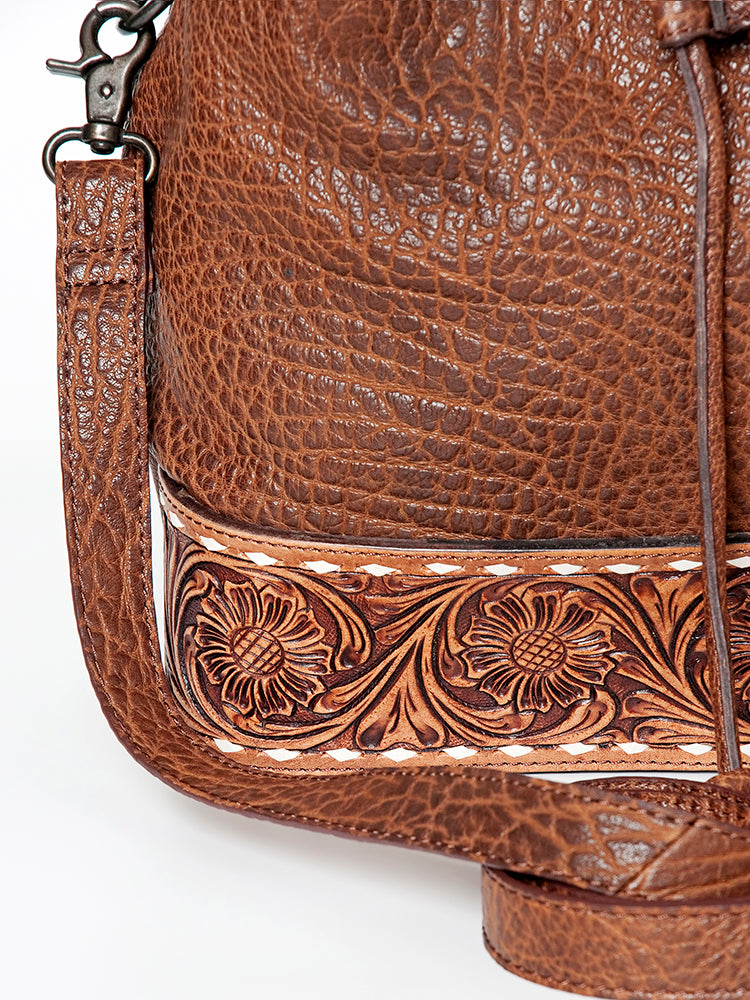 American Darling Bucket Hand Tooled Genuine Leather women bag western handbag purse