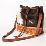 American Darling Bucket Hand Tooled Hair On Genuine Leather women bag western handbag purse