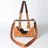 American Darling ADBGZ461B Tote Hand Tooled Hair On Genuine Leather women bag western handbag purse