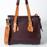 American Darling ADBGZ461B Tote Hand Tooled Hair On Genuine Leather women bag western handbag purse