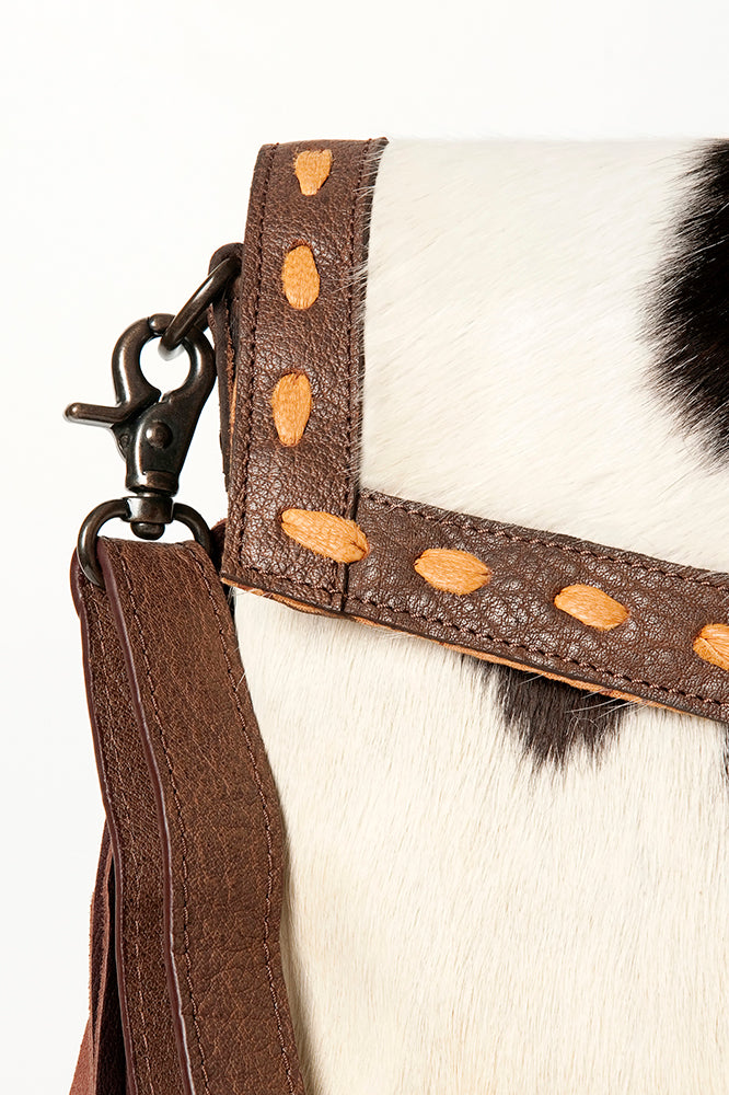 American Darling Messenger Hand Tooled Hair On Genuine Leather women bag western handbag purse