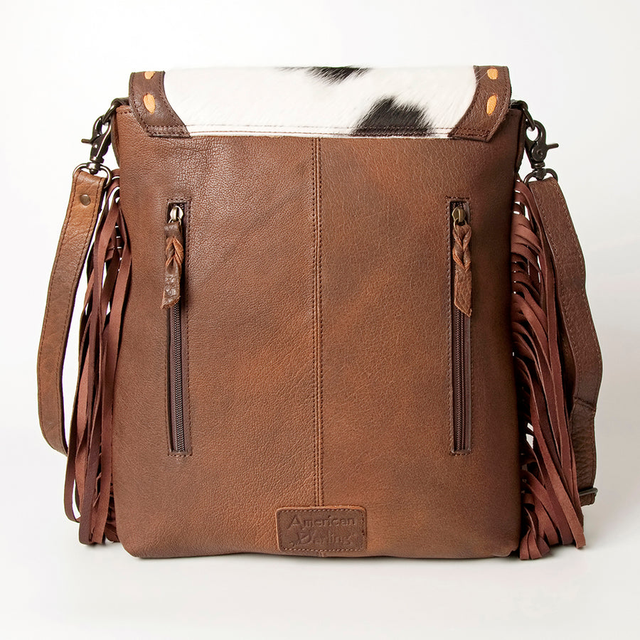 American Darling Messenger Hand Tooled Hair On Genuine Leather women bag western handbag purse