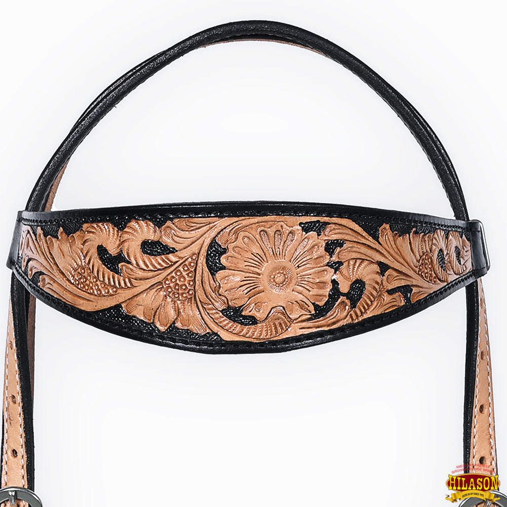 Hilason Western American Leather Horse Tack Set Tan