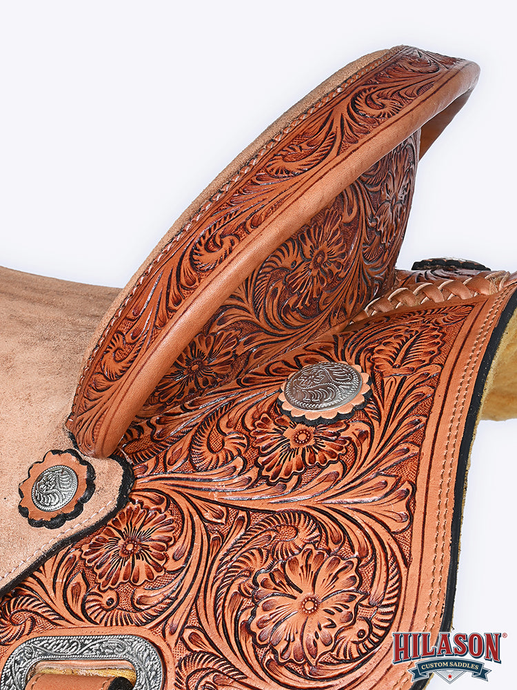 HILASON Western Horse Barrel Racing Saddle Trail American Leather With Tack Set