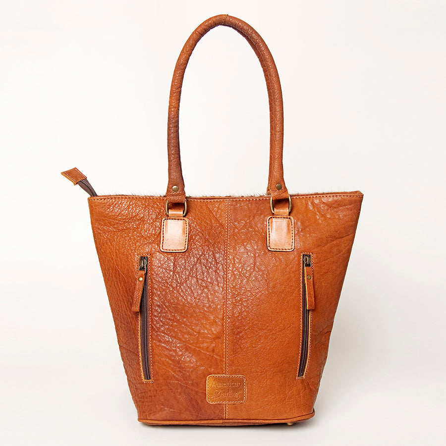 American Darling Hand Tooled Floral Fringed Genuine Leather Tote Bag Turquoise Concho Eco-Friendly Full Grain YKK Zipper