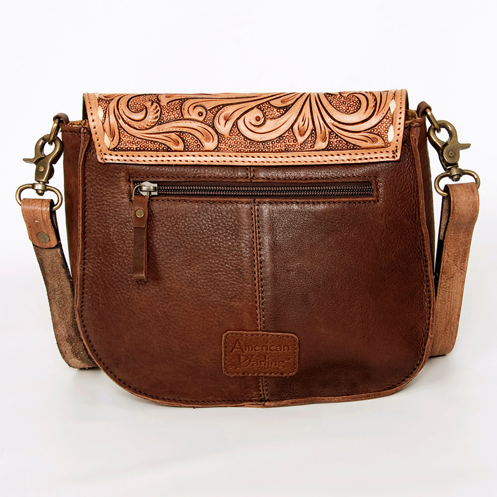 American Darling Messenger Hand Tooled Hair on Genuine Leather Western Women Bag Handbag Purse | Cute