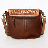 American Darling ADBGA211A Messenger Hand Tooled Hair On Genuine Leather women bag western handbag purse