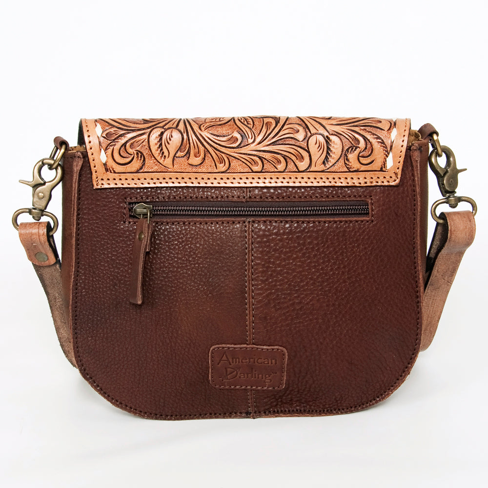 American Darling Messenger Hand Tooled Hair on Genuine Leather Western Women Bag Handbag Purse | Cute