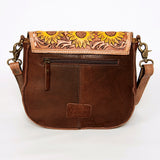 American Darling ADBGA211H Messenger Hand Tooled Hair On Genuine Leather women bag western handbag purse