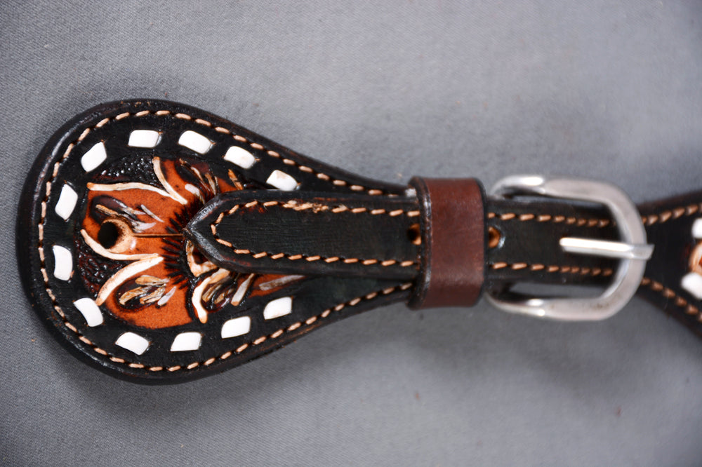 Bar H Equine Leather Spurs Straps for Adults - Western Womens Spur Straps for Horse Riding, Barrel Racing, Show, and Rodeo