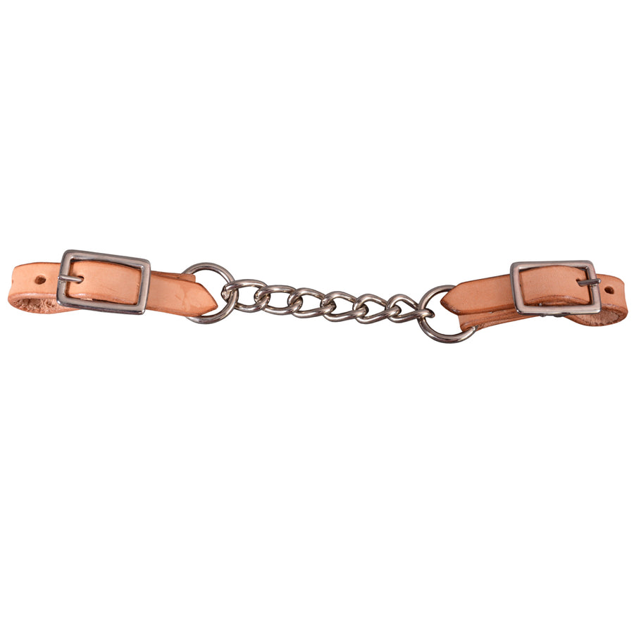 Tan leather halter lead with metal buckle and ring - Uhorse