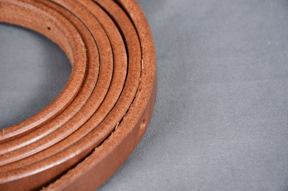 BAR H EQUINE Western Leather Horse Rein With Adjustable Buckle Medium Brown