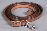 BAR H EQUINE Western Leather Horse Rein With Adjustable Buckle Medium Brown