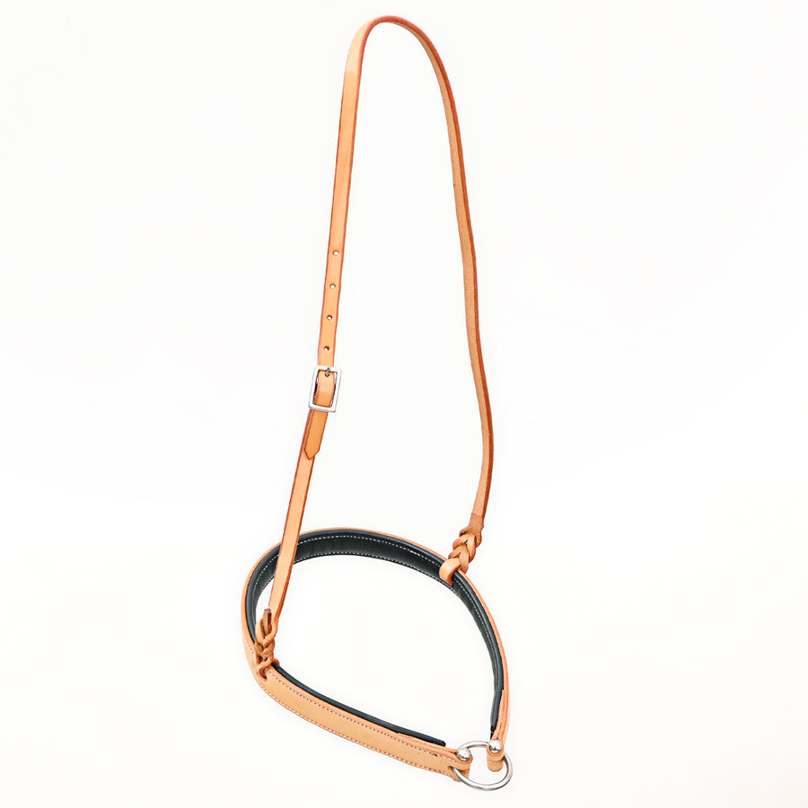 Bar H Equine Western Horse Genuine Leather Hand Tooled Nose band Tan
